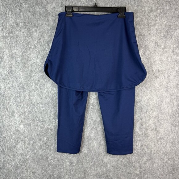 Sonic Slimmers Kathleen Kirkwood Athletic 2 In 1 Skirt Leggings L Blue Sporty - Picture 5 of 10